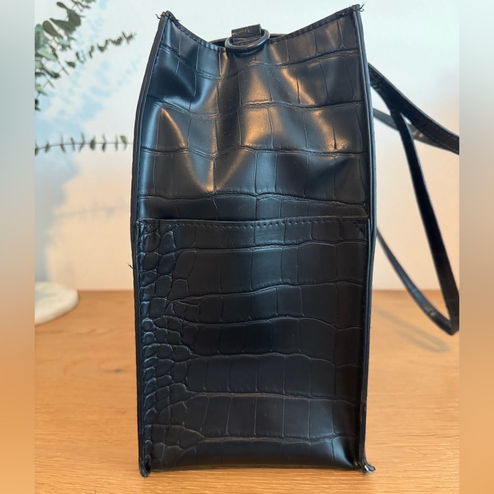Beis | The Large Work Tote | Black Croc - Picture 11 of 17